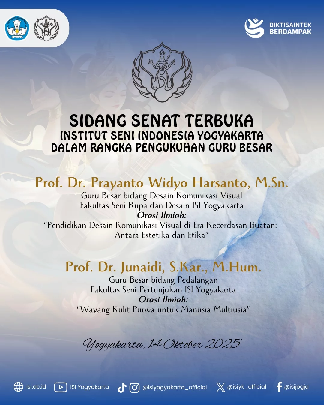 Institut - Sidang Senat Terbuka Institut Seni Indonesia Yogyakarta ...