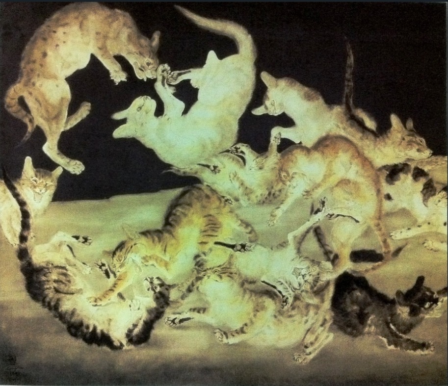 Cat fight - 1940 Leonard Tsuguharu Foujita (藤田 嗣治) (Japan 1886