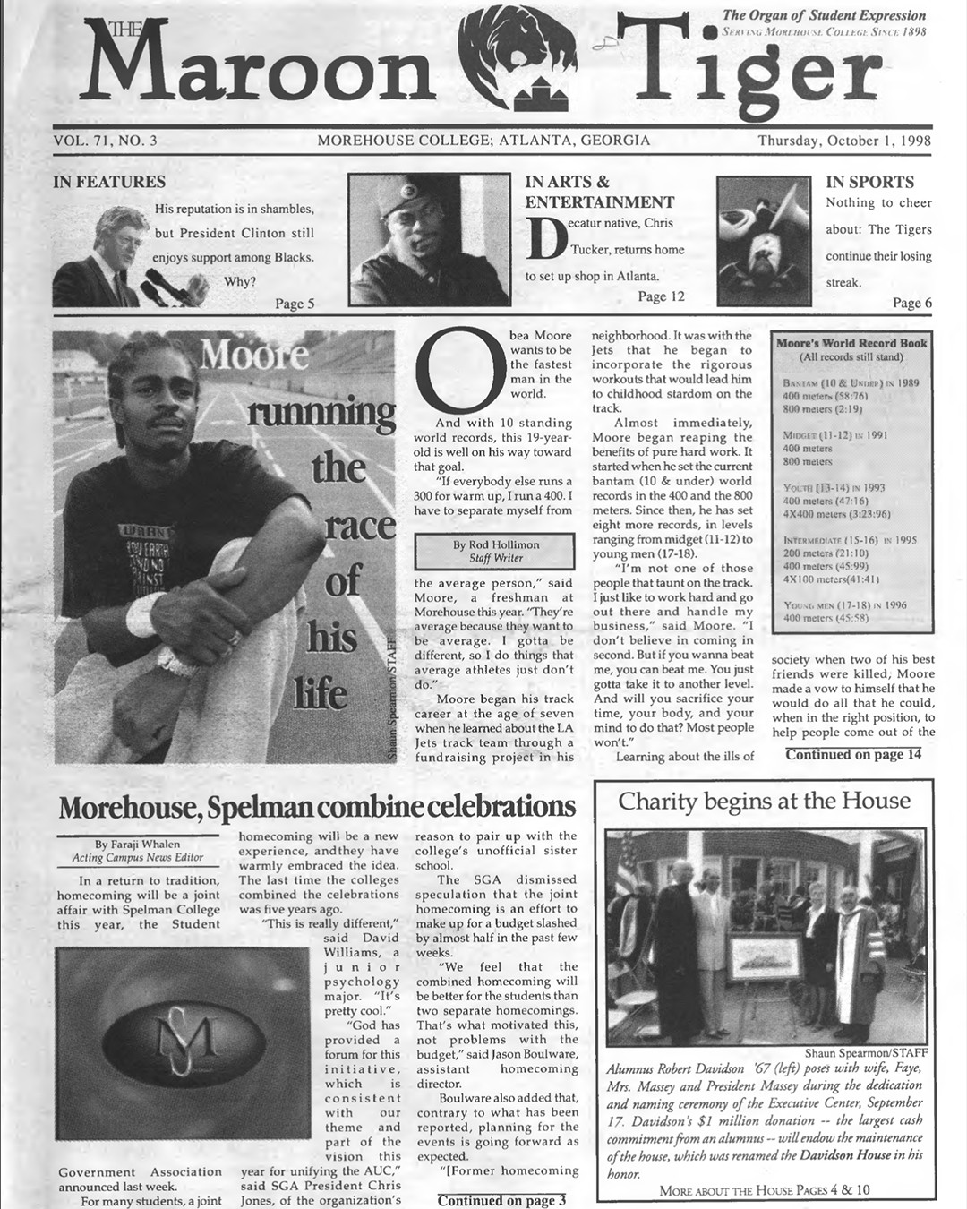 #OnThisDay in 1998, The Maroon Tiger... - Morehouse College | Facebook