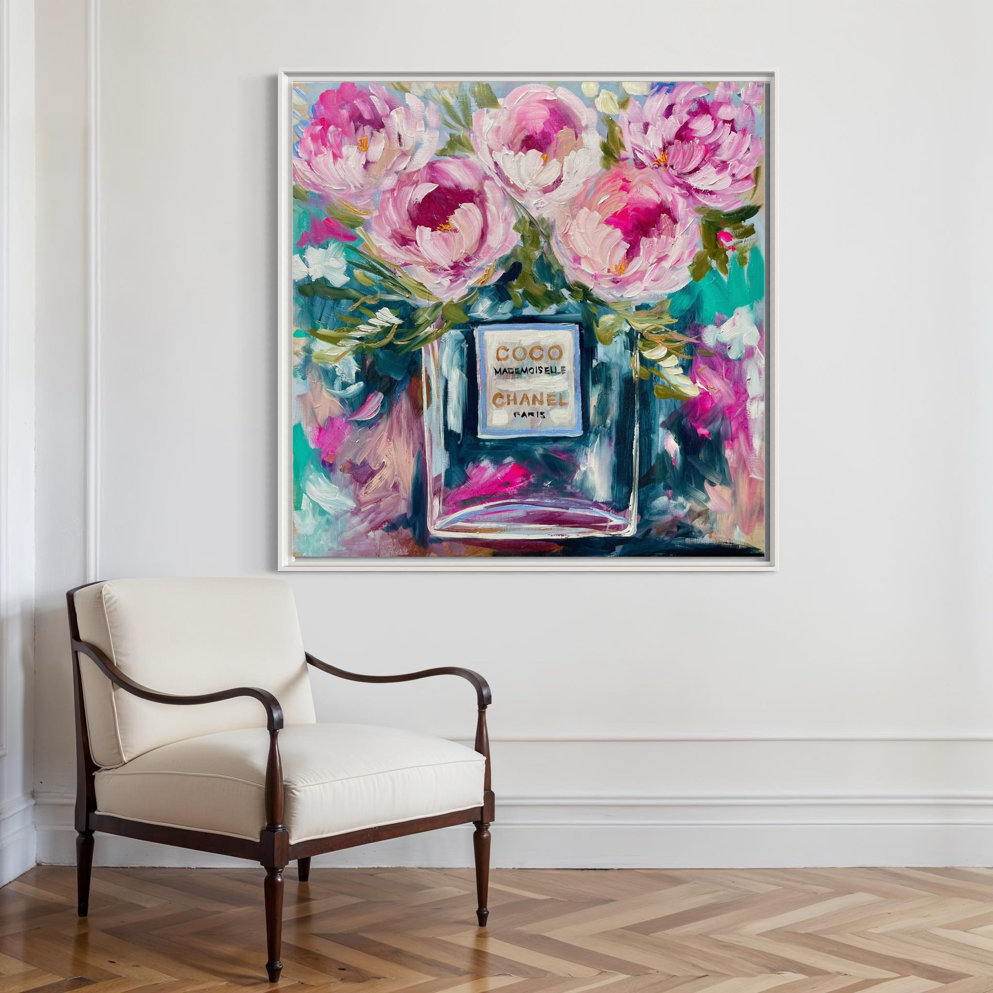 Coco Mademoiselle” 90x90cm - original on belgian linen - lay by