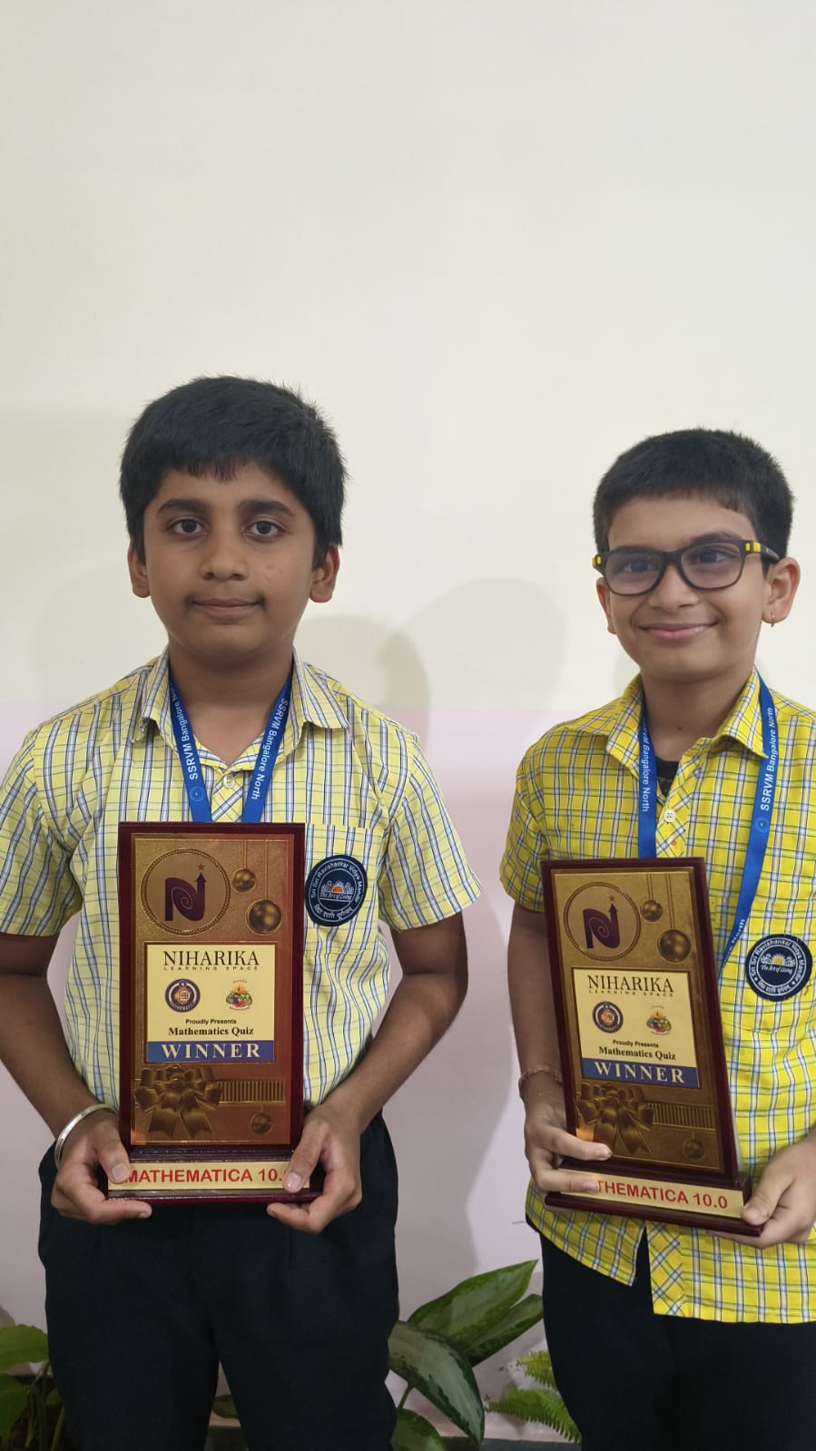 SSRVM - Jai Gurudev! Atharva V and Ashmith Biradar of Grade 6 secured ...