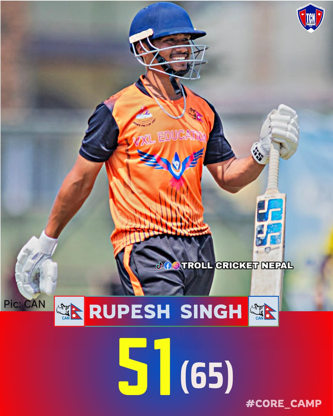 Rupesh Singh departs after a... - Troll Cricket Nepal | Facebook