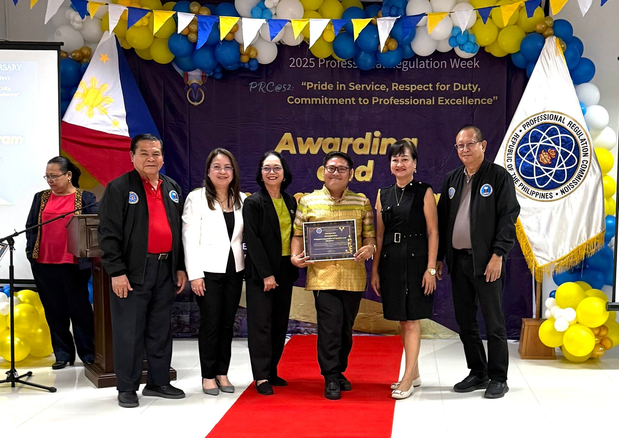 PAFTE R11 proudly receives a Plaque of Recognition from the PRC for our ...