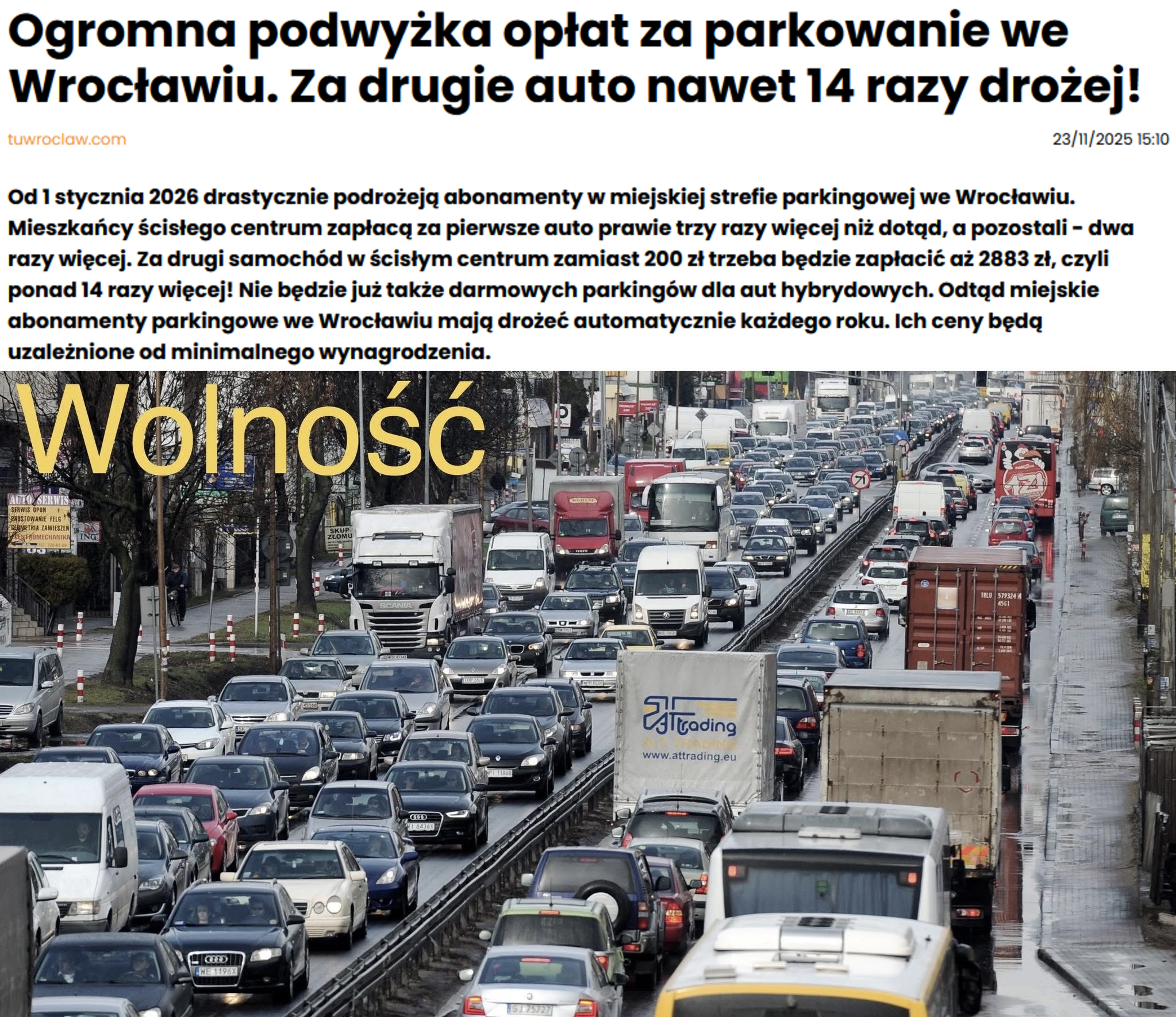 Warszawski - Wrocław podnosi koszt parkingowych abonamentów rocznych do ...