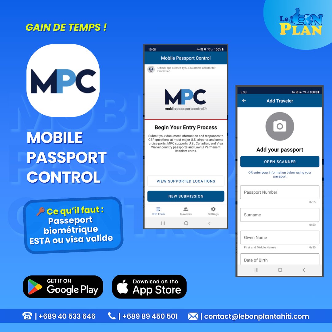 LE BON PLAN - ️ Mobile Passport Control (MPC) Pour ceux... | Facebook