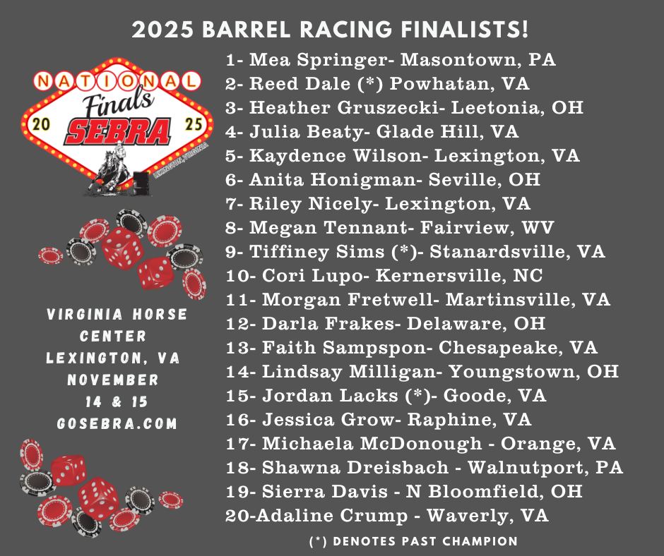 SEBRA - Congratulations to the 2025 SEBRA Barrel Racing Finalists! # ...
