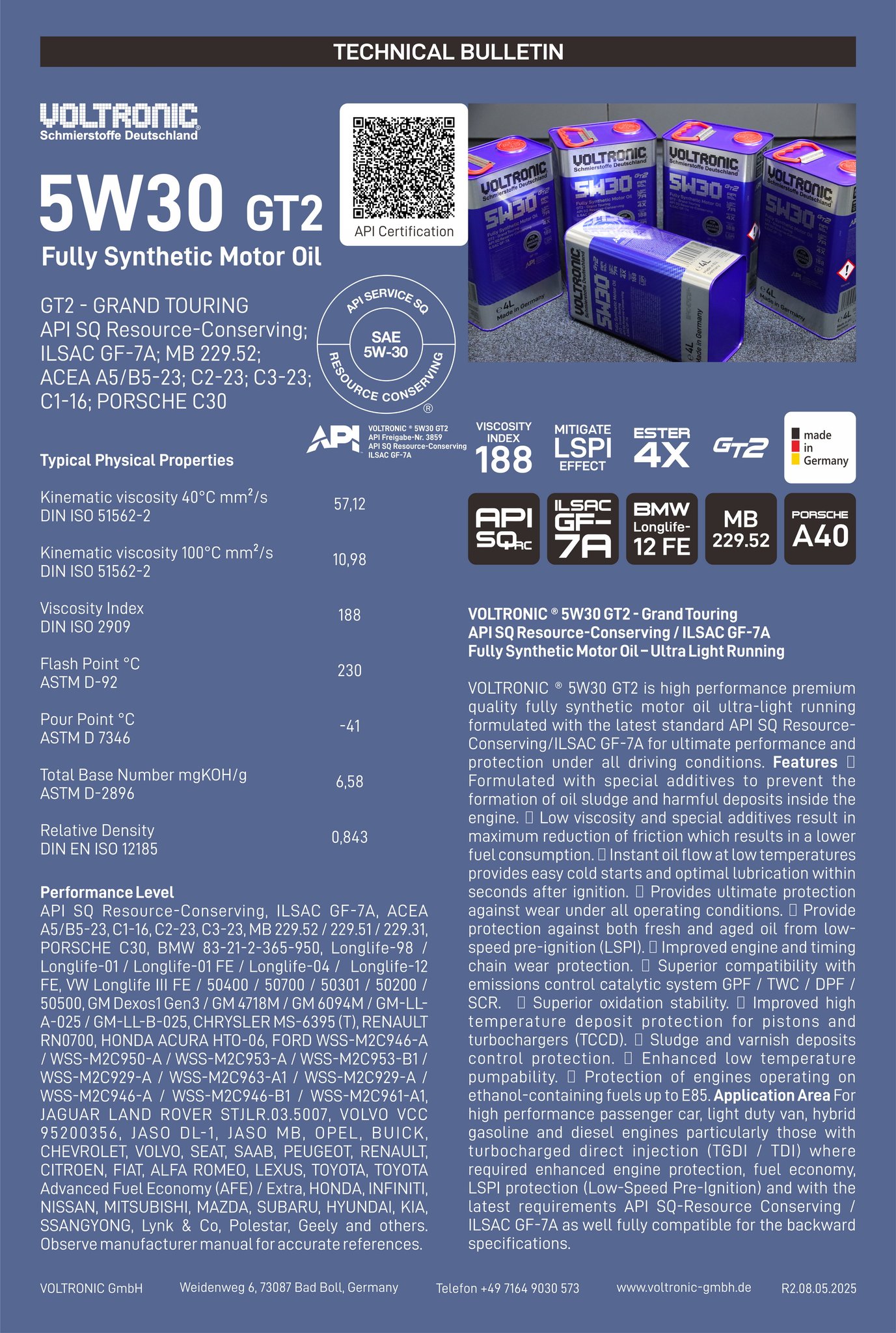 Voltronic - #VOLTRONIC ® 5W30 GT2 - Grand Touring API SQ Resource ...