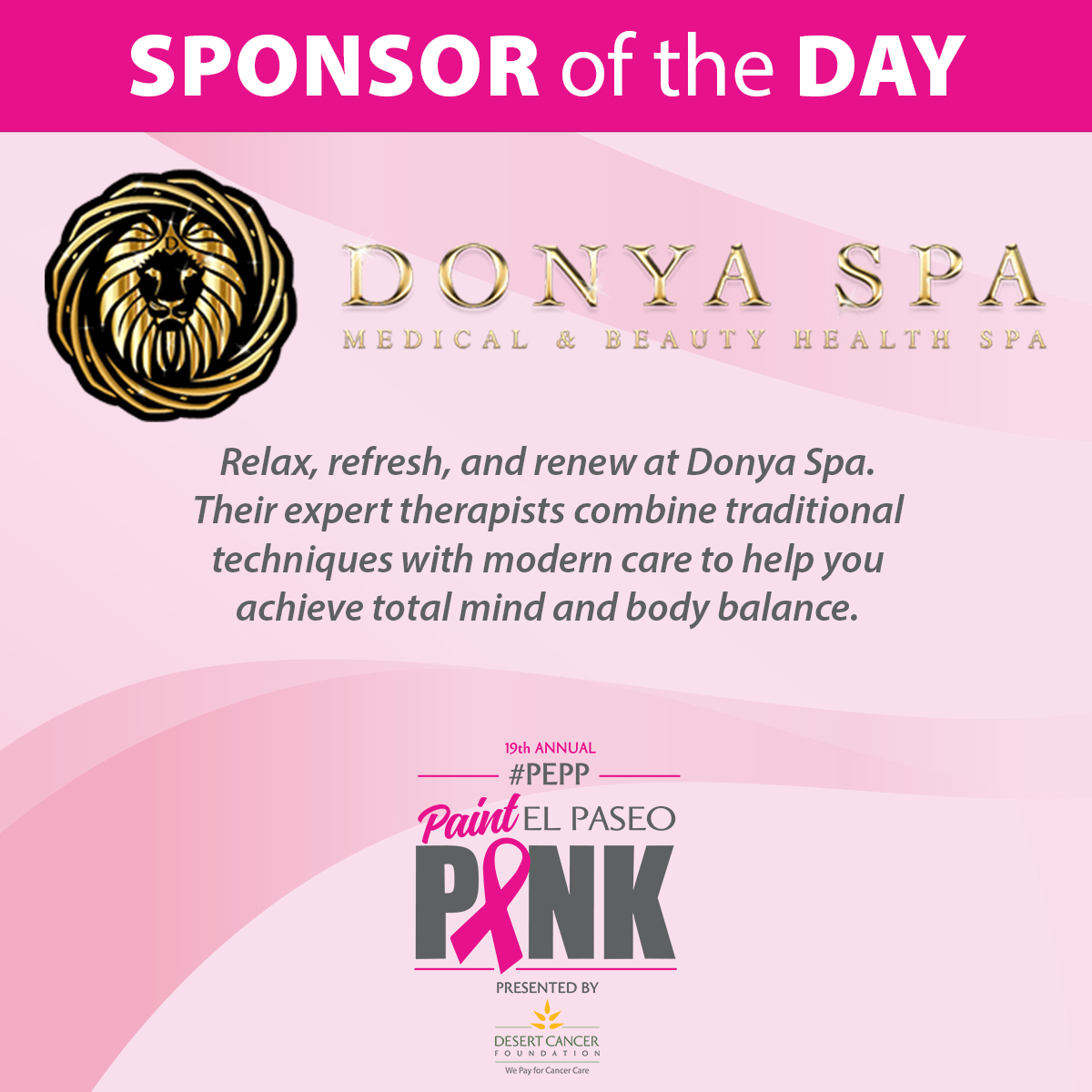 PEPP Sponsor of the Day: Relax,... - Desert Cancer Foundation | Facebook