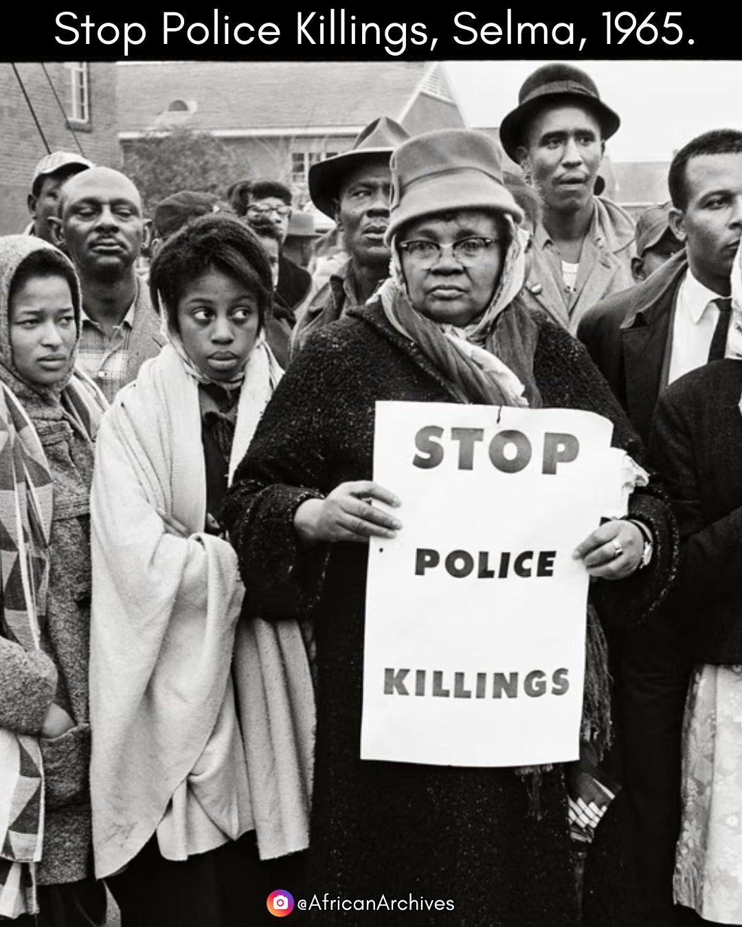 African - A spectator at the Selma to Montgomery march with a sign ...