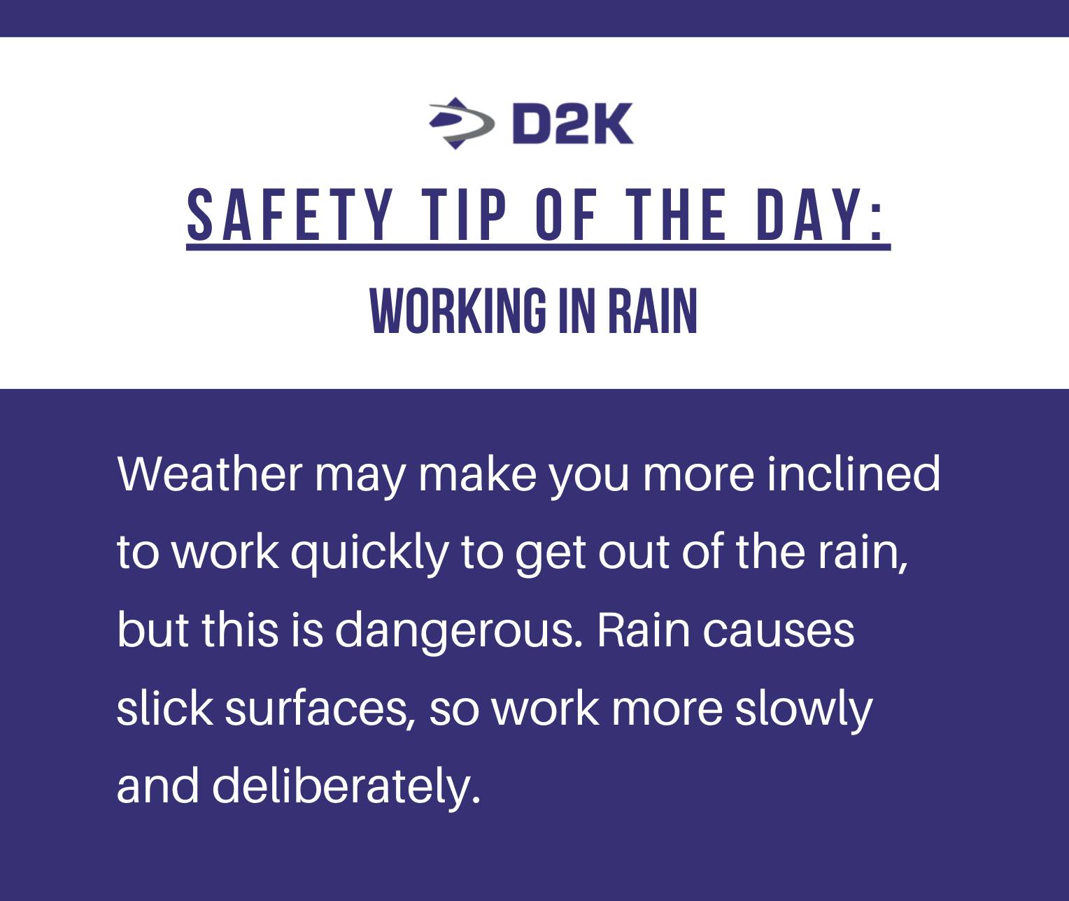 D2K Traffic - We get it—working in the rain isn’t fun. But... | Facebook