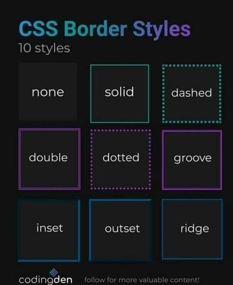 Dz Dev 23 - 🔴 Border styles in CSS. #dzdev23 #css | Facebook
