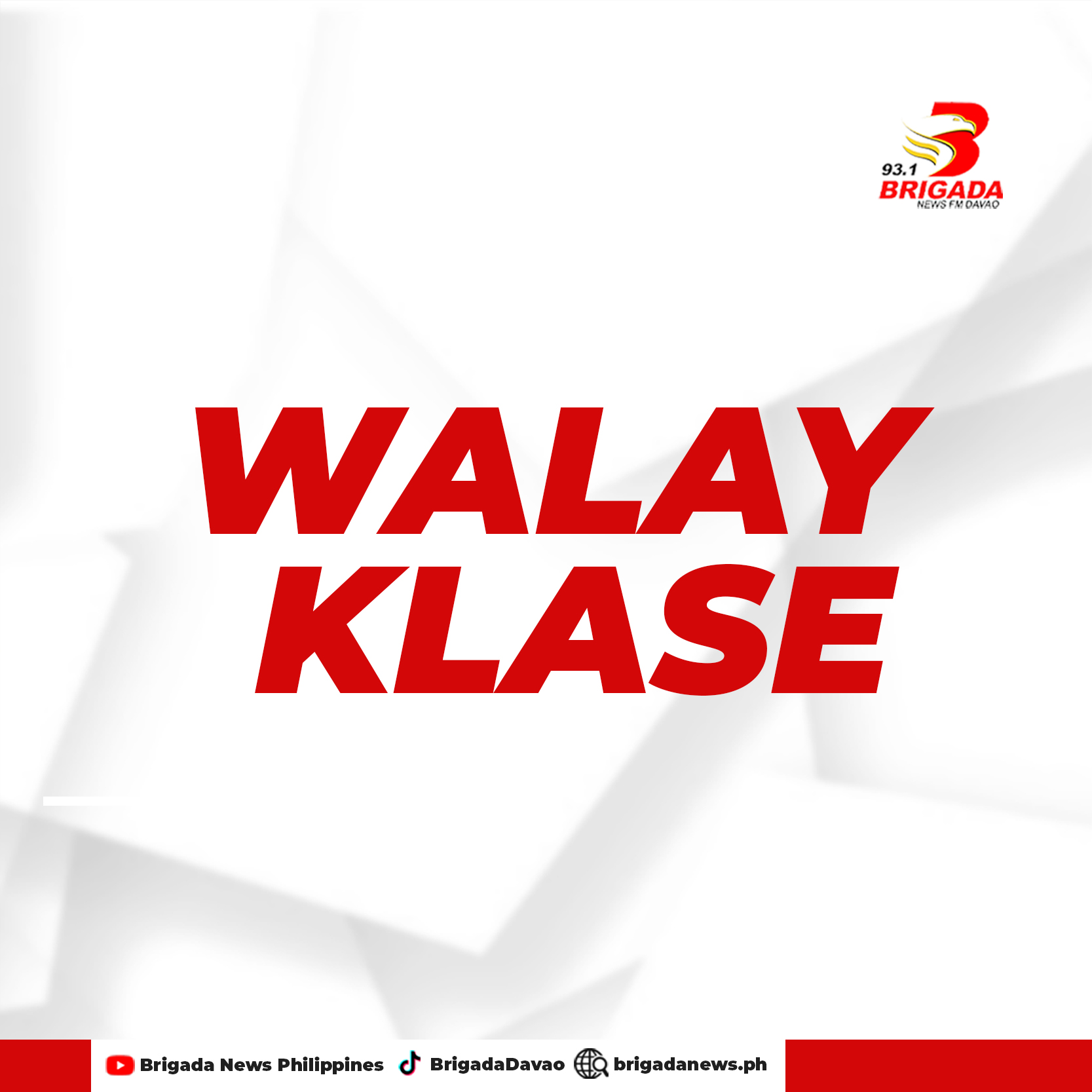 WALAY KLASE SA DAVAO CITY... - 91.5 Brigada News FM-Davao | Facebook
