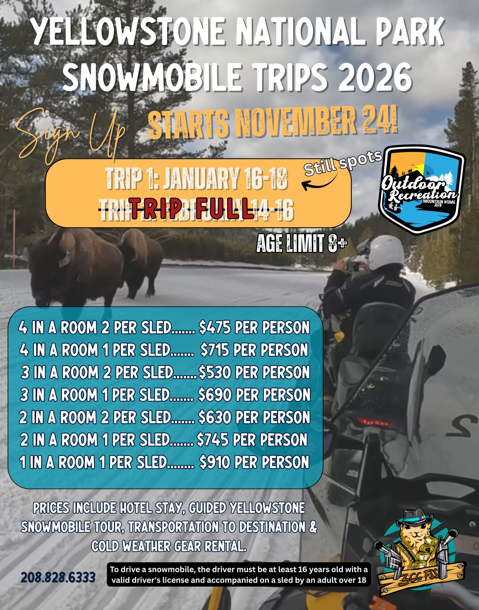 366th - 🏔Our ODR Yellowstone Snowmobile Adventure is your chance to ...