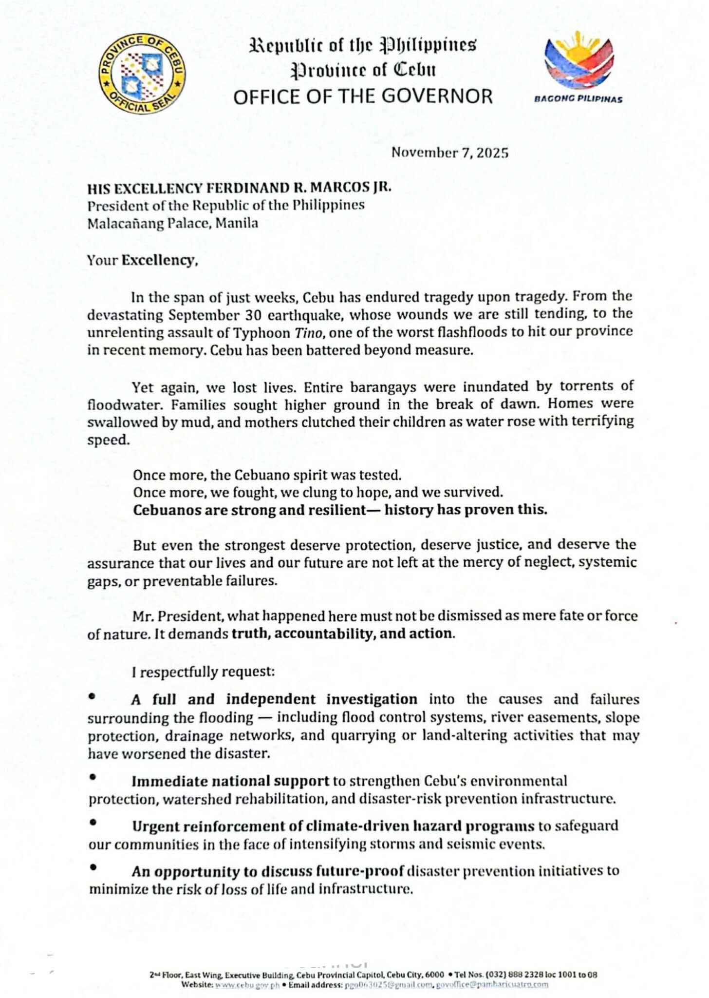 Cebu Province - 𝐑𝐄𝐀𝐃: This is the letter that Governor... | Facebook