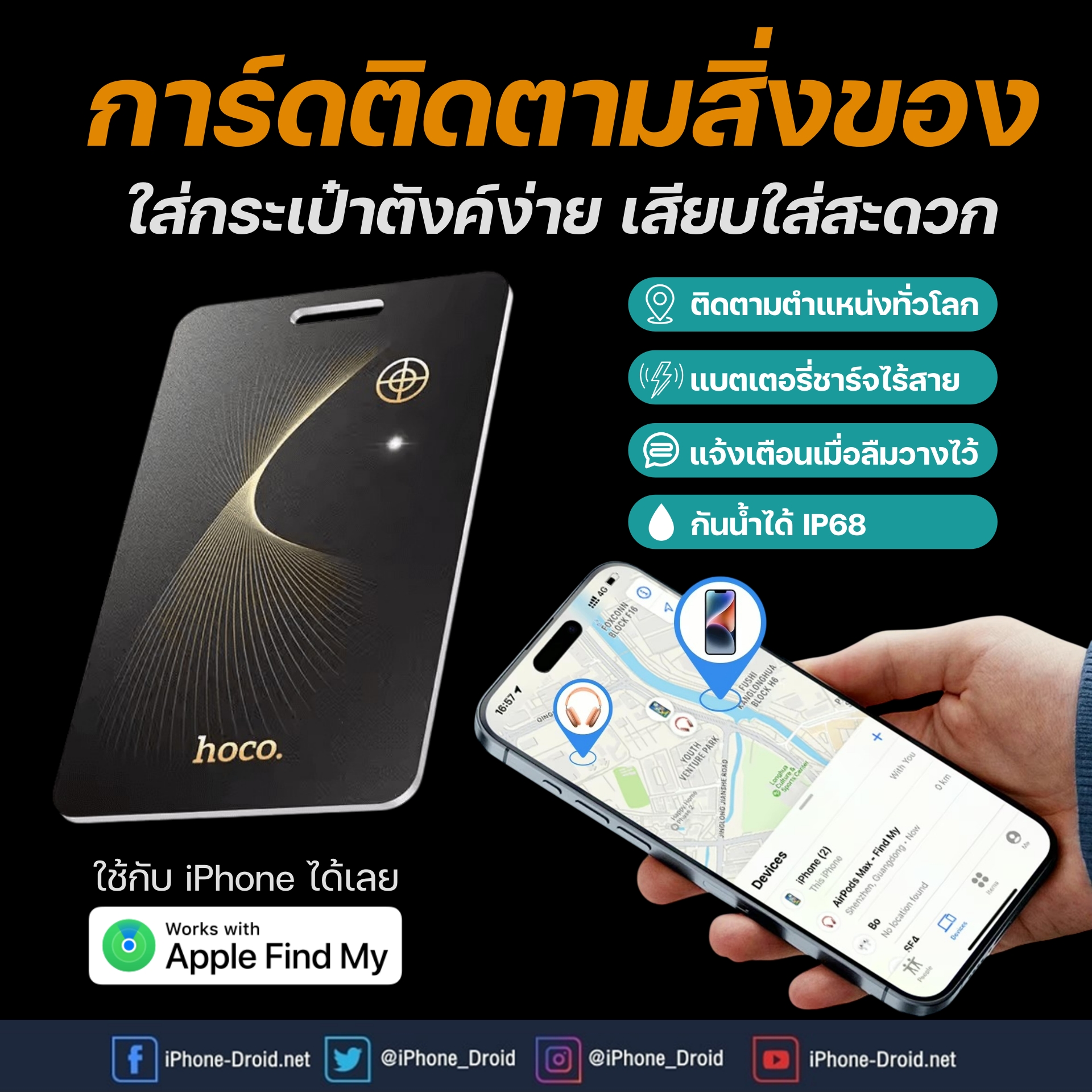iPhone-Droid.net - 🔒 เจอแล้ว Tag แบบการ์ด ติดตามสิ่งของ ใส่กระเป๋าตังค์ ...