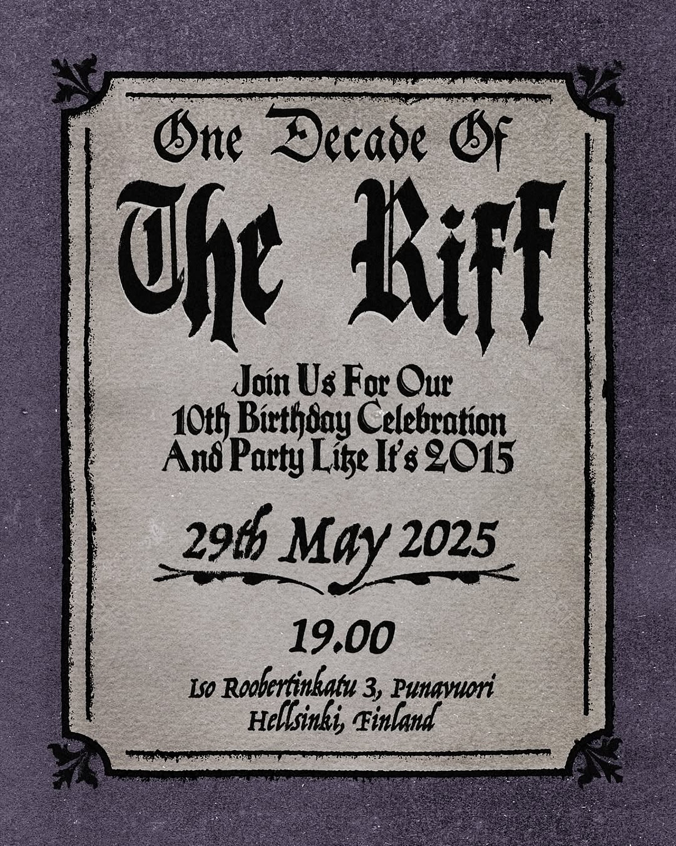 Jussi - One Decade Of The Riff 29th May 2025 This is not just a ...