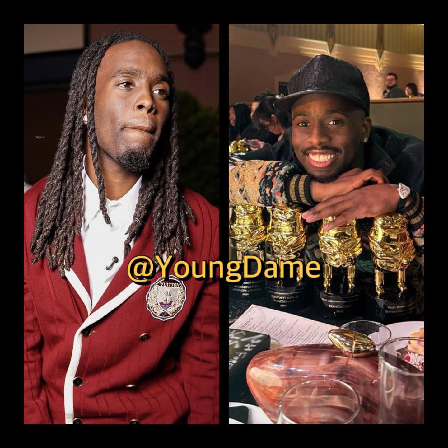 Young - #KaiCenat shows off all 4 awards he won at the 2025 Streamer ...