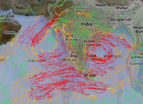 Skymet - 1. Cyclonic Circulation over the Arabian Sea • On the left ...