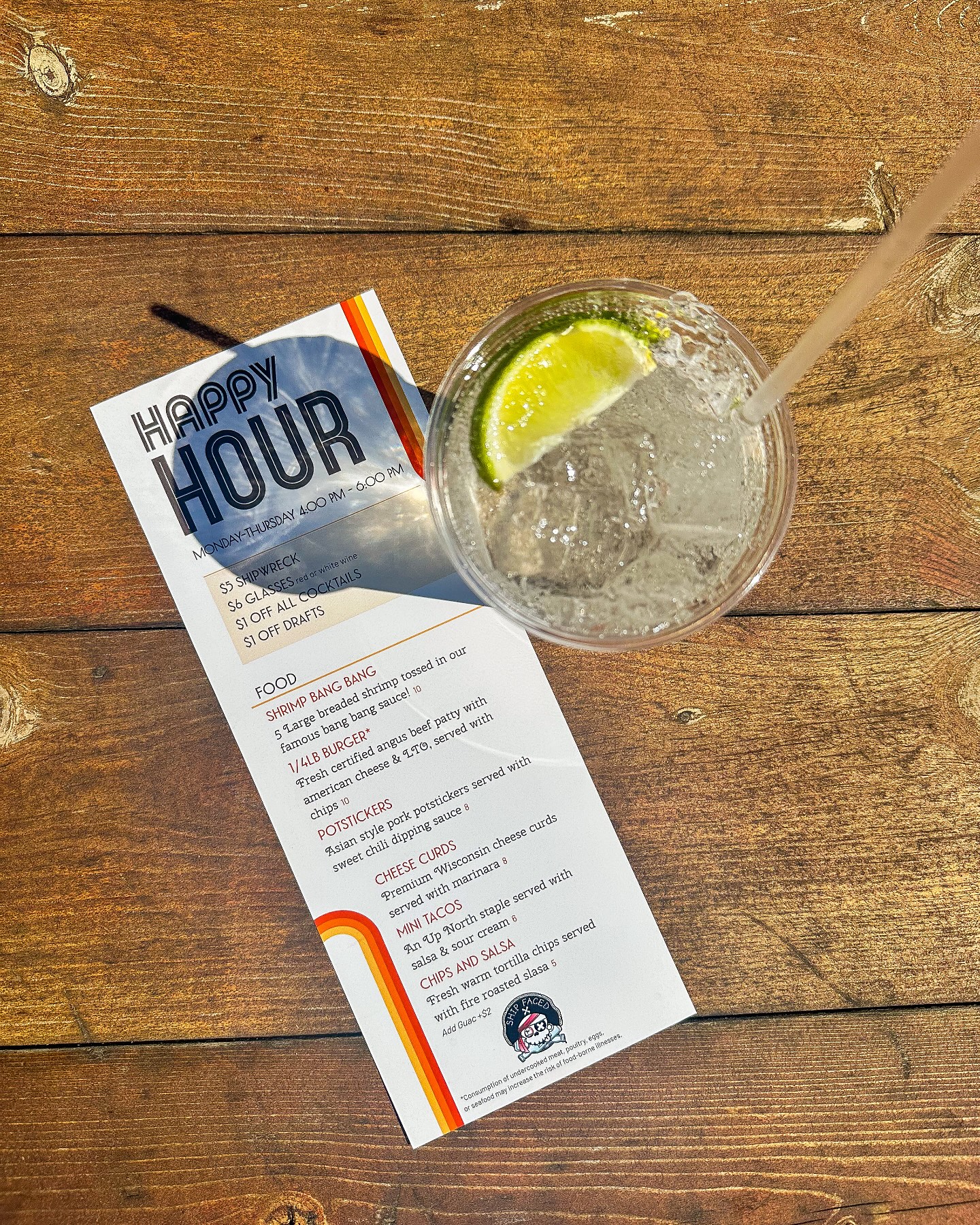 Wharfside Happy Hour Menu