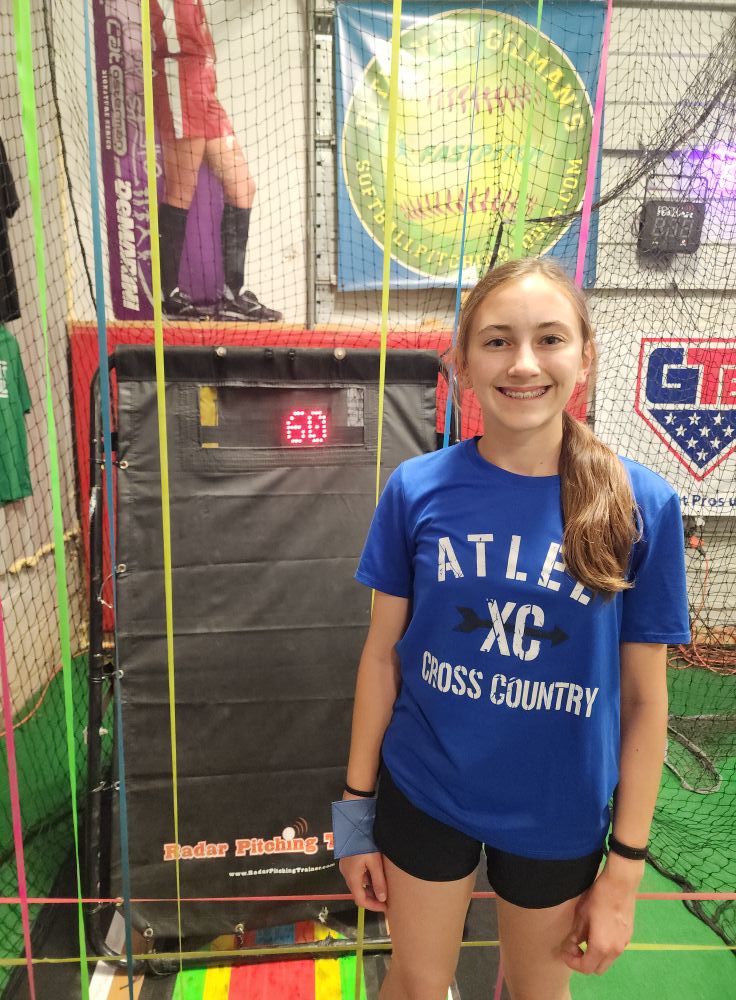 Abigail Moeckl reaches 60mph pitching speed