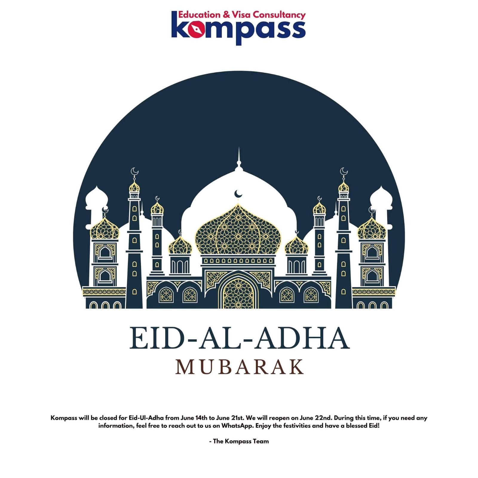Kompass - 🕋🌙 Eid-ul-Adha Mubarak from Kompass Education! 🌙🕋 On this ...
