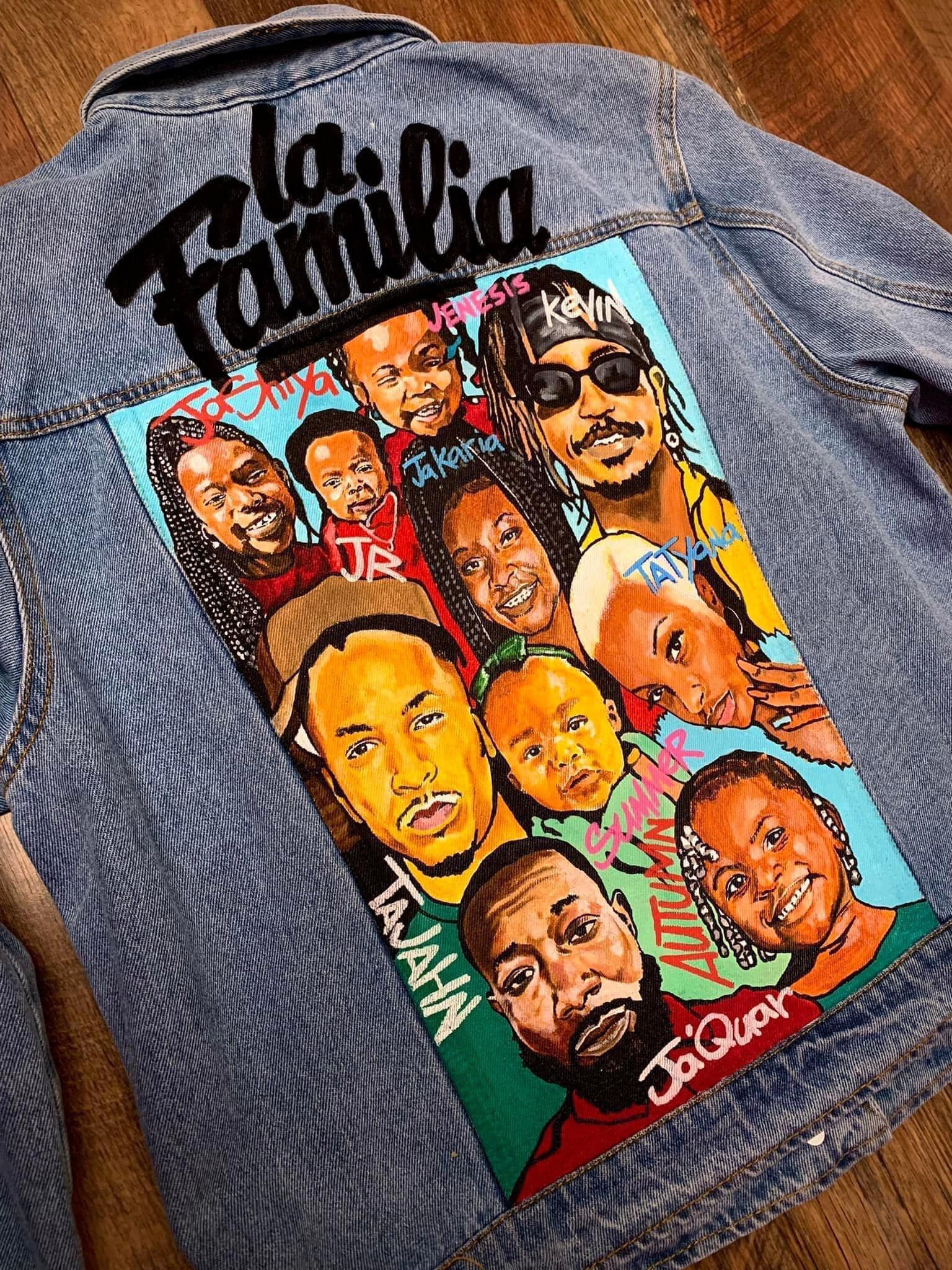 Custom hand-painted Ghost Rider denim jacket