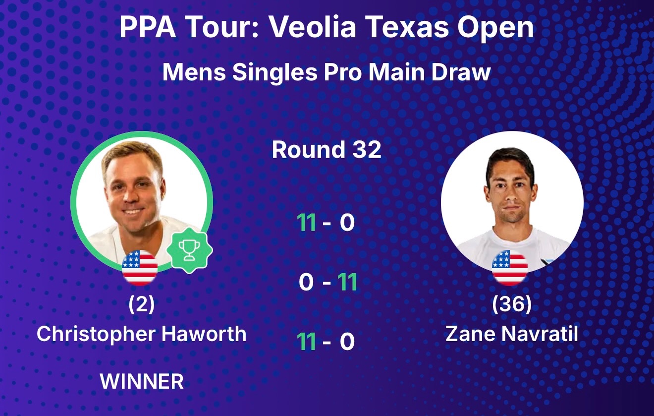 Wild pickleball scoreline with Zane Navratil