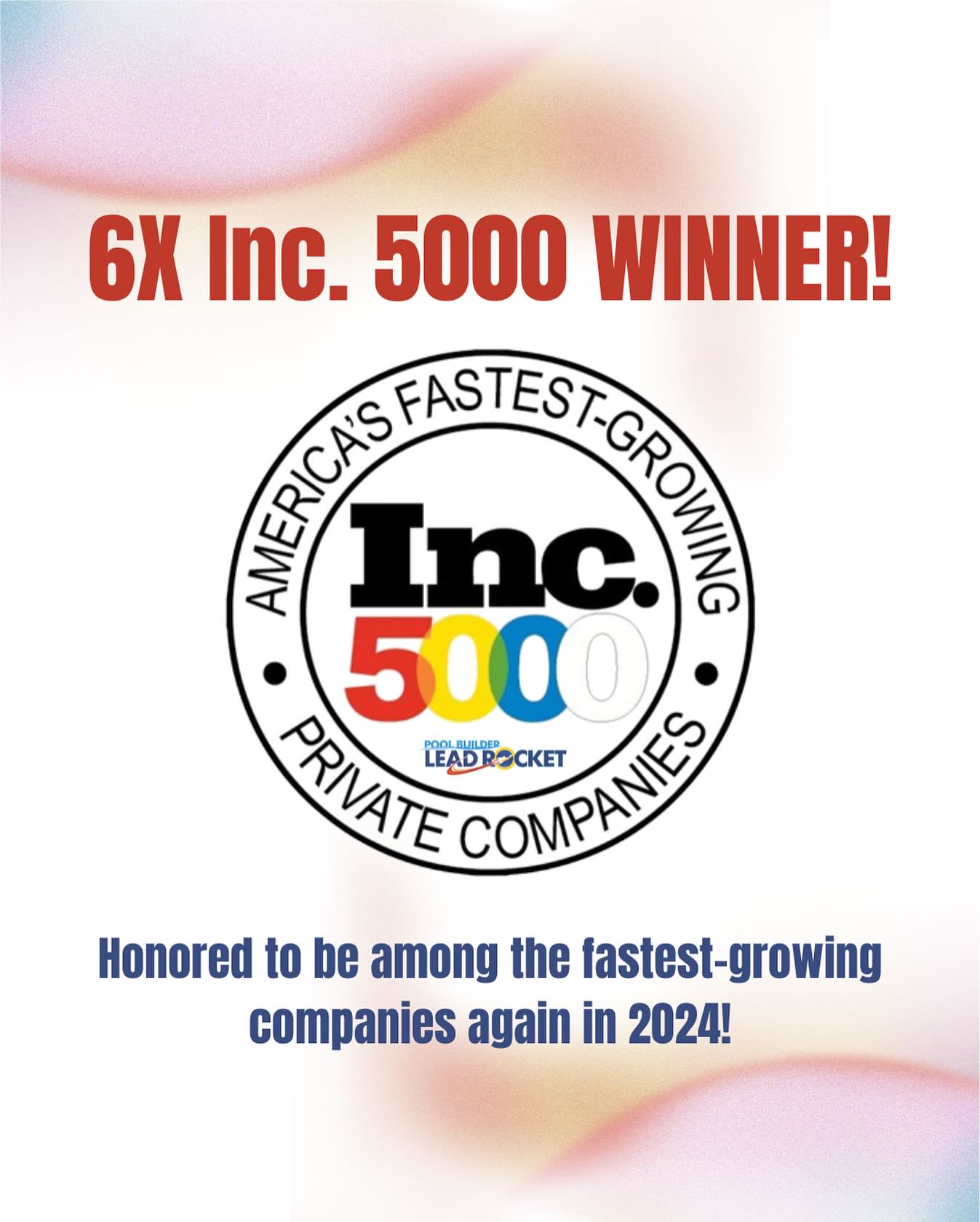 Pool - Honored to be a 6X Inc. 5000 Fastest Growing Company! 🎉 Grateful ...
