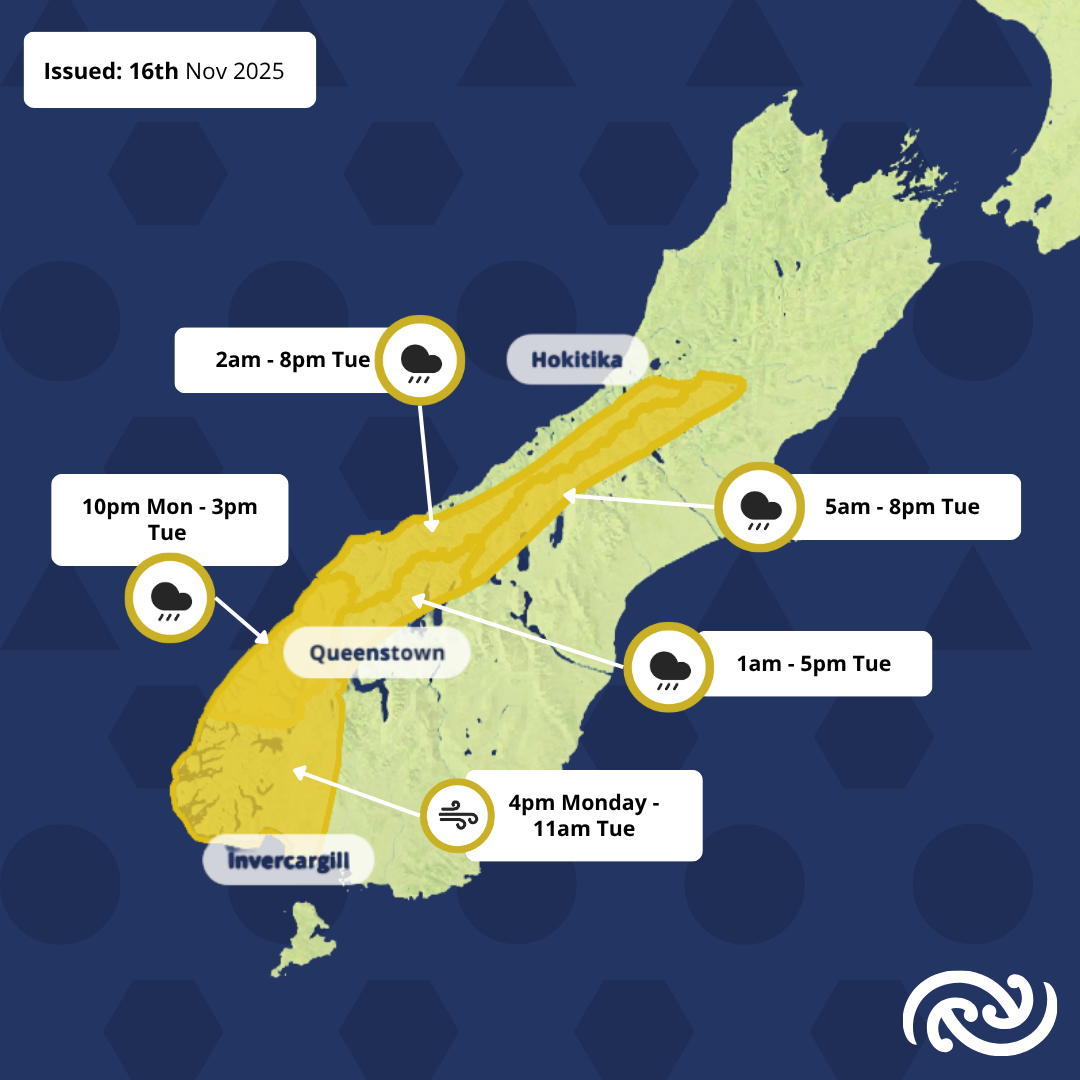 MetService - 🟡🌧️💨🟡 New Severe Weather Watches have been have been ...
