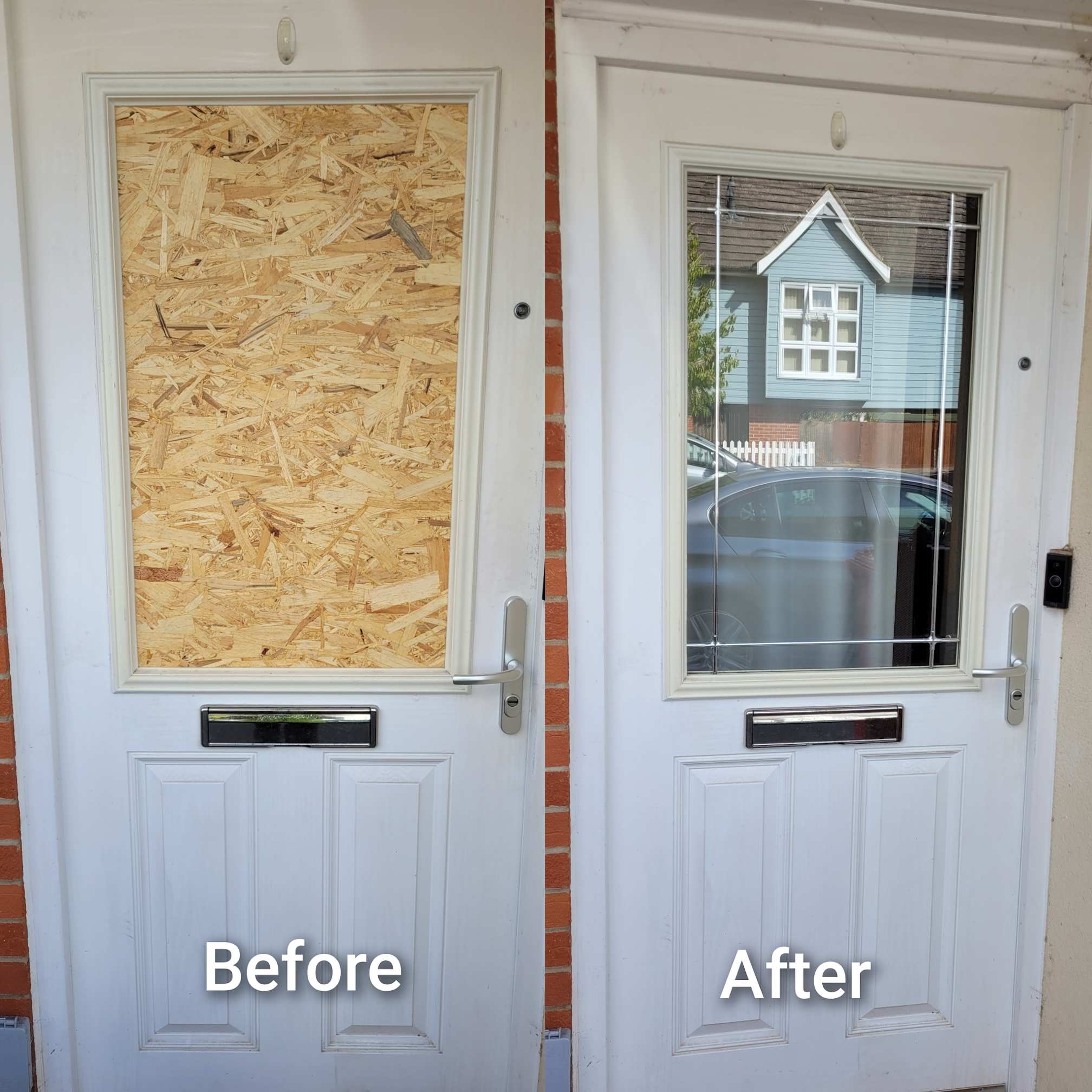 Glaze - Smashed laminated on toughened glass unit with georgian pipe ...