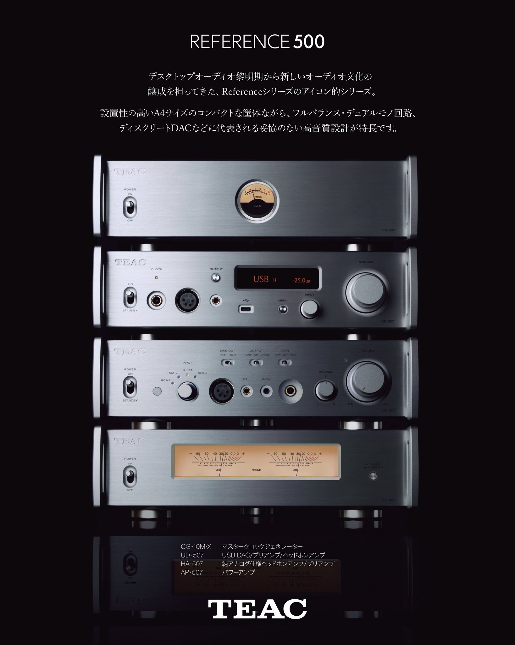 TEAC - Reference 500 シリーズ デスクトップオーディオの黎明期から、新しいオーディオ文化の醸成を担ってきた、TEAC ...