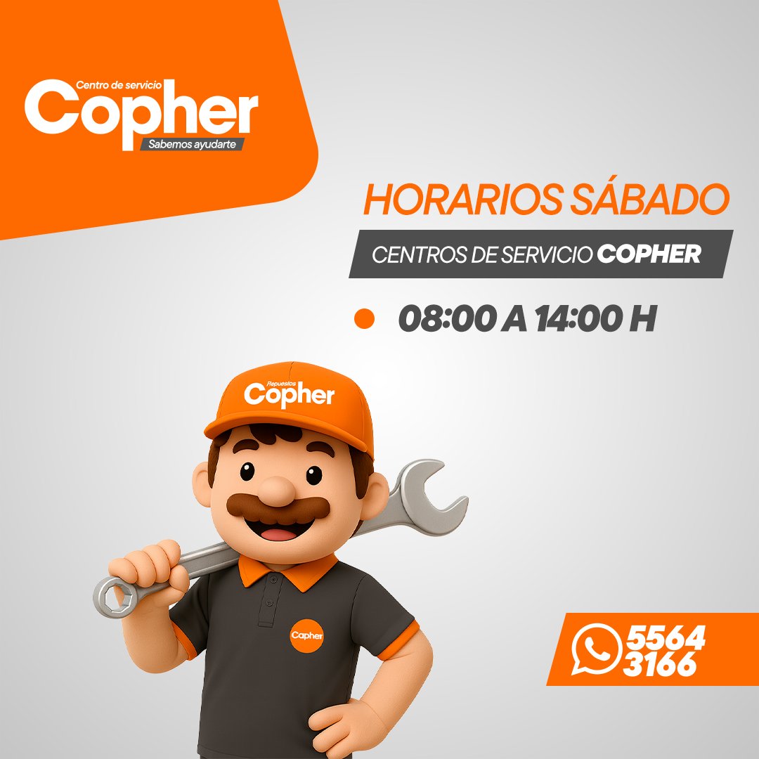 Este sábado también estamos listos para... - Repuestos Copher | Facebook