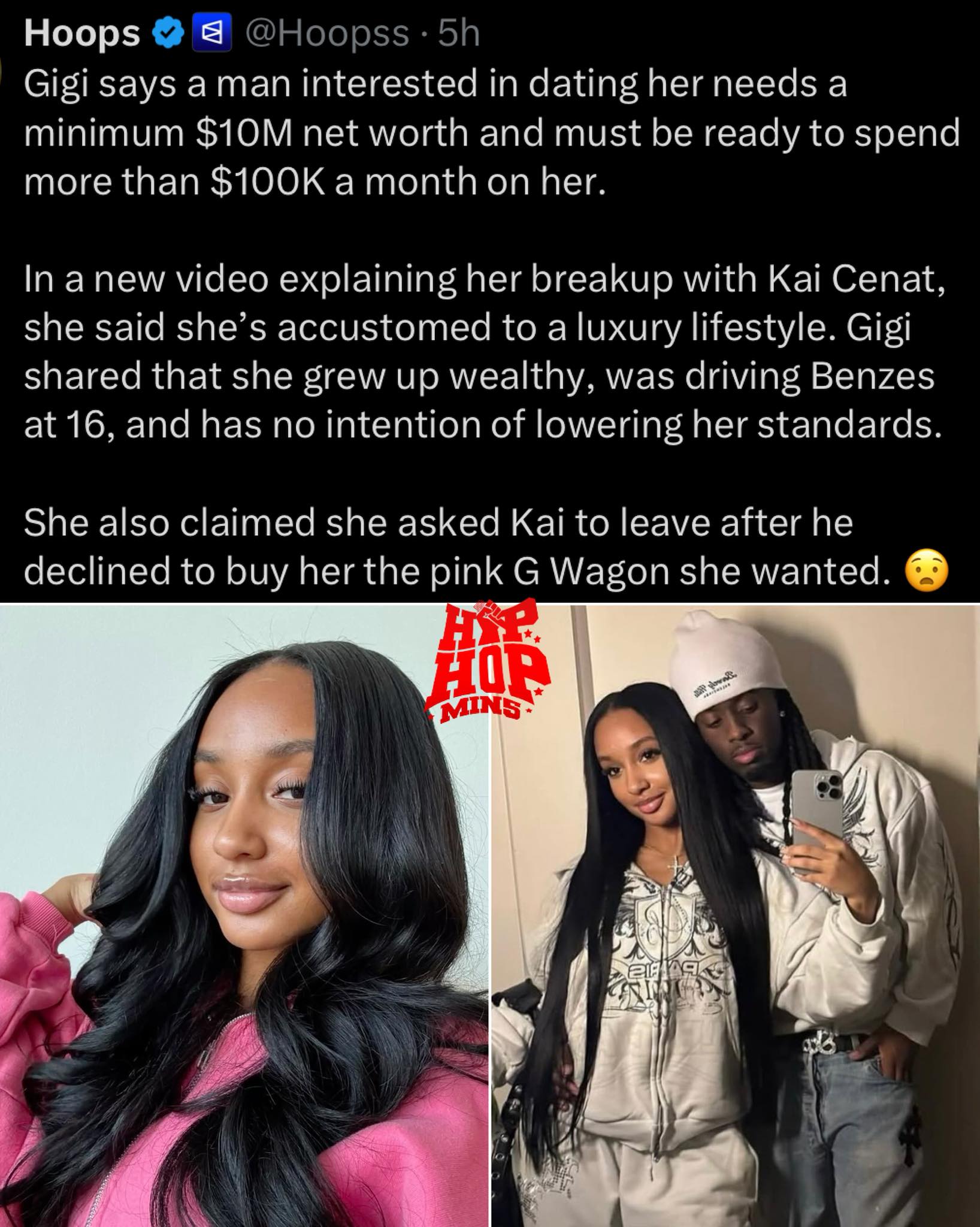 HIP - Kai Cenat isn’t rich enough to date Gigi, as she wants more money ...