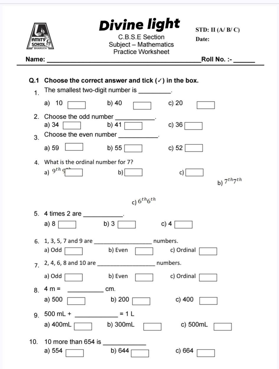 Math practice exam paper for grade... - Divine Light Special | Facebook