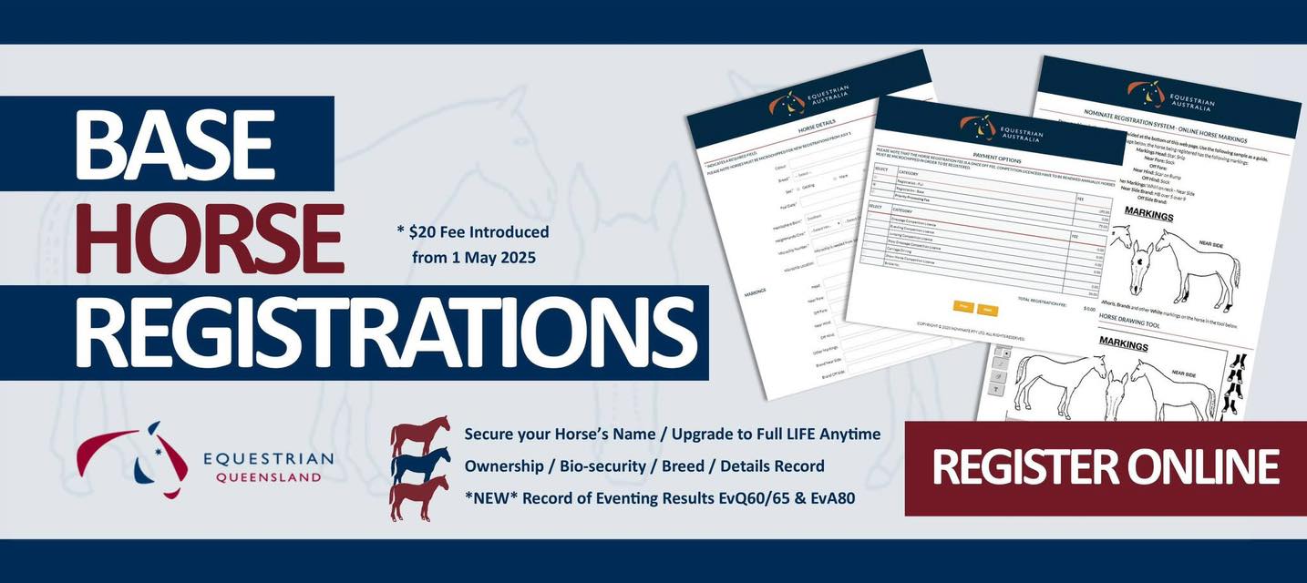 📣BASE REGISTER YOUR HORSE TODAY!... - Equestrian Queensland | Facebook