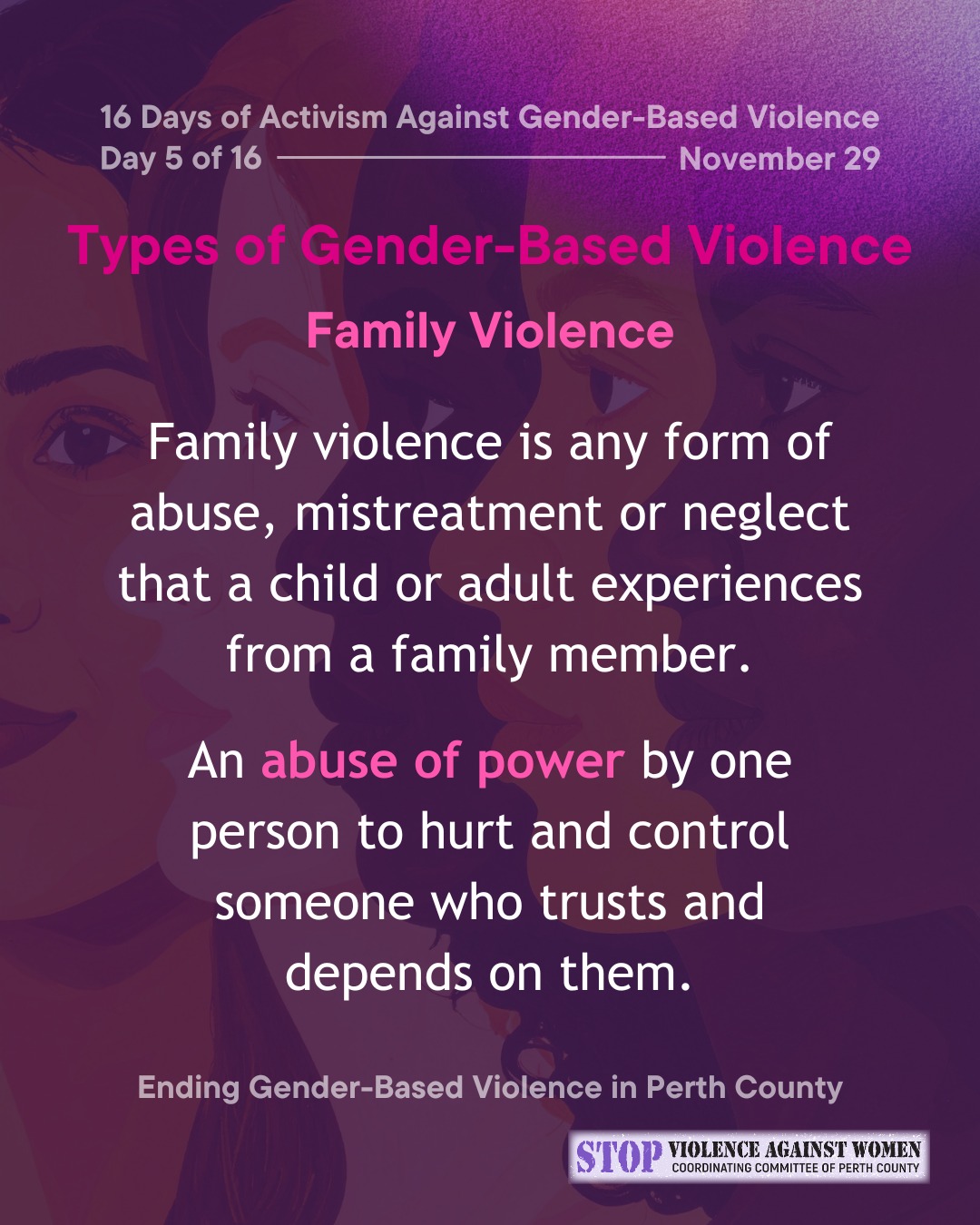 Stop - Types of GBV: Family Violence Family violence is any abuse ...