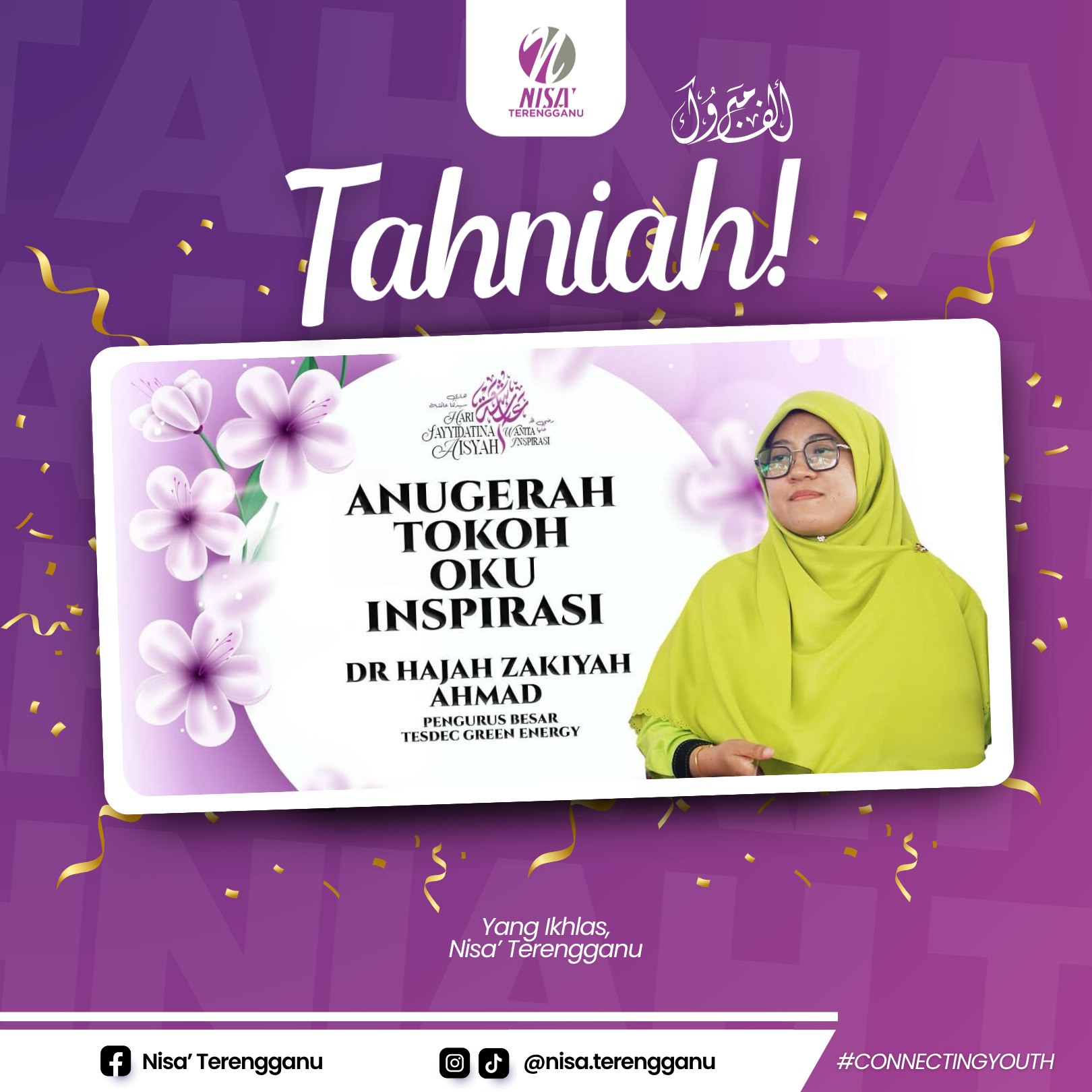 Nisa' - Alhamdulillah. Setinggi-tinggi tahniah diucapkan kepada Dr ...