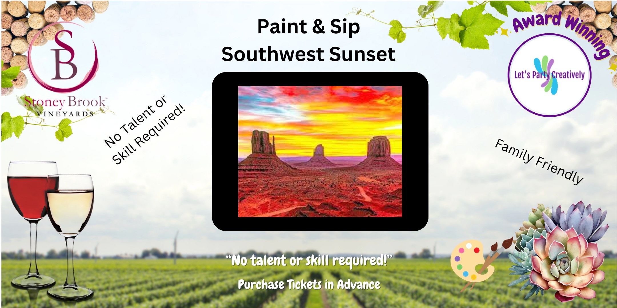 Southwest Sunset Paint & Sip