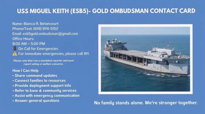 USS Miguel Keith ESB-5 GOLD | San Diego CA