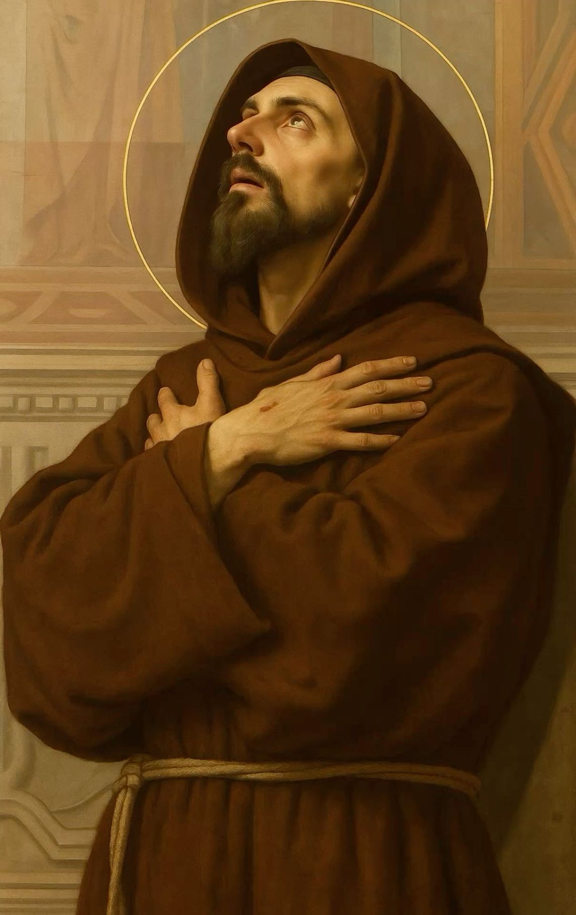 saint with brown dress Francis, humble servant of God, you carried peace in your heart and shared it all creation. Holding the dove of harmony, remind us to live simply, love deeply, and care Francis or St