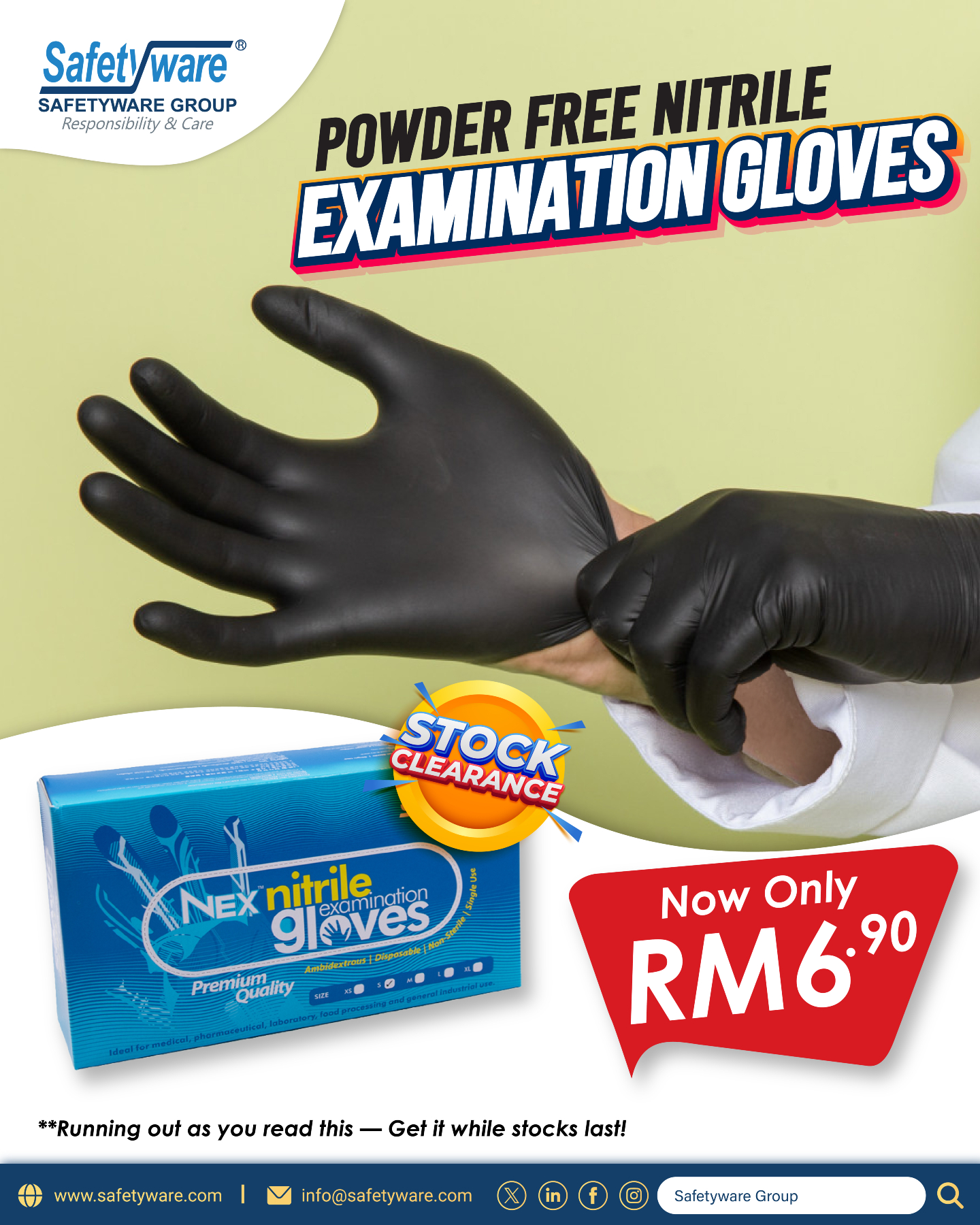 Safetyware - 🔥 STOCK CLEARANCE! 🔥 Don't miss out on NEX Powder-Free ...