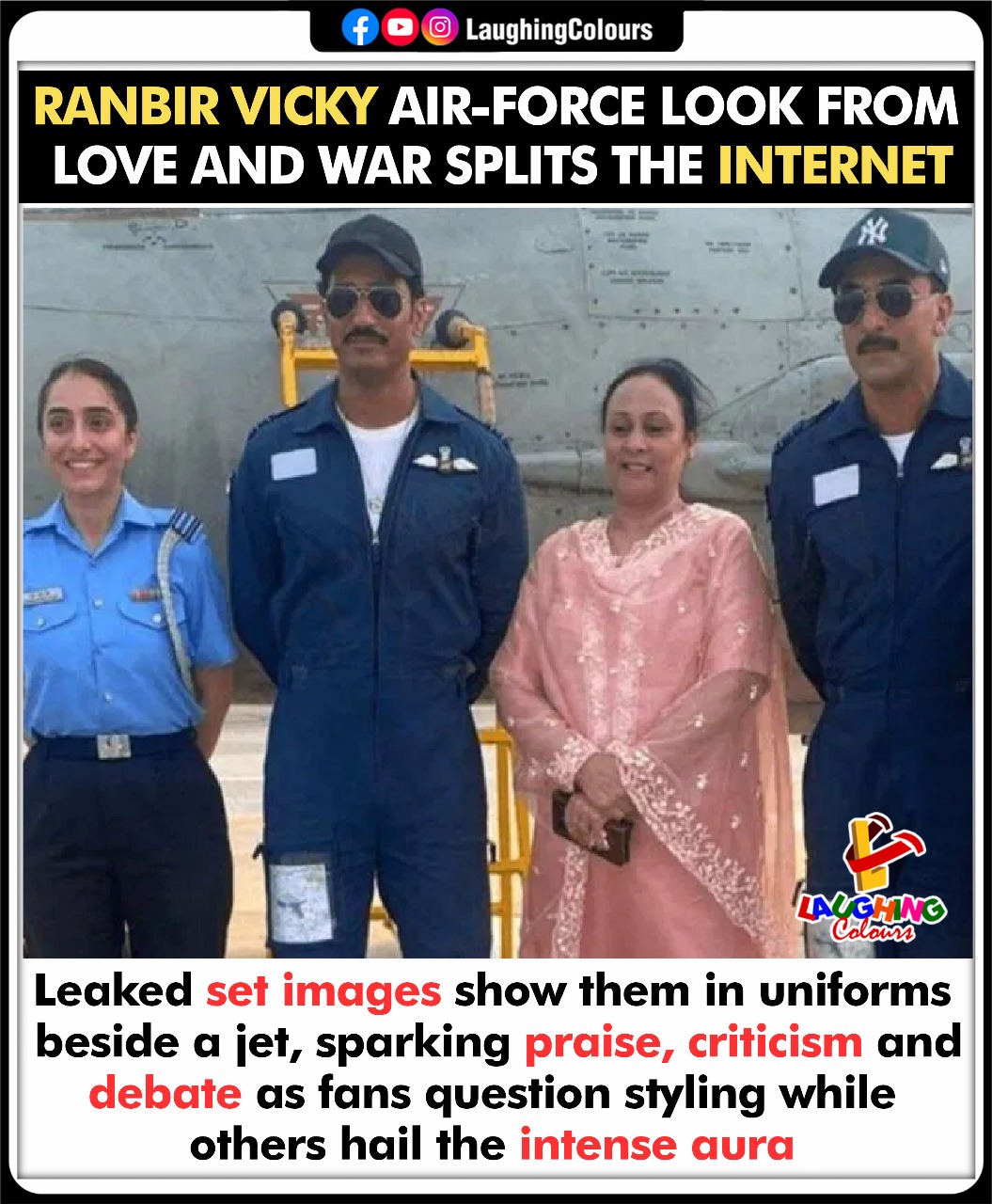Laughing - Air-force look sparks debate ️ #RanbirKapoor #VickyKaushal # ...