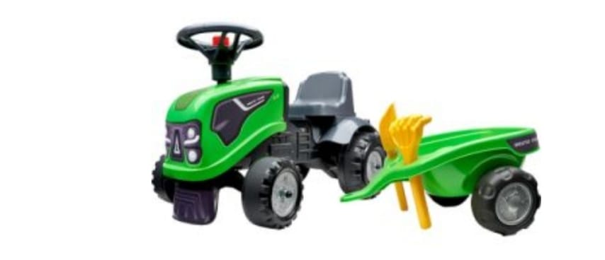 Trattore A Pedali Per Bambini 2-6 Anni Con Rimorchio Removibile - Verde, Volante Direzionale E Clacson, Sicuro