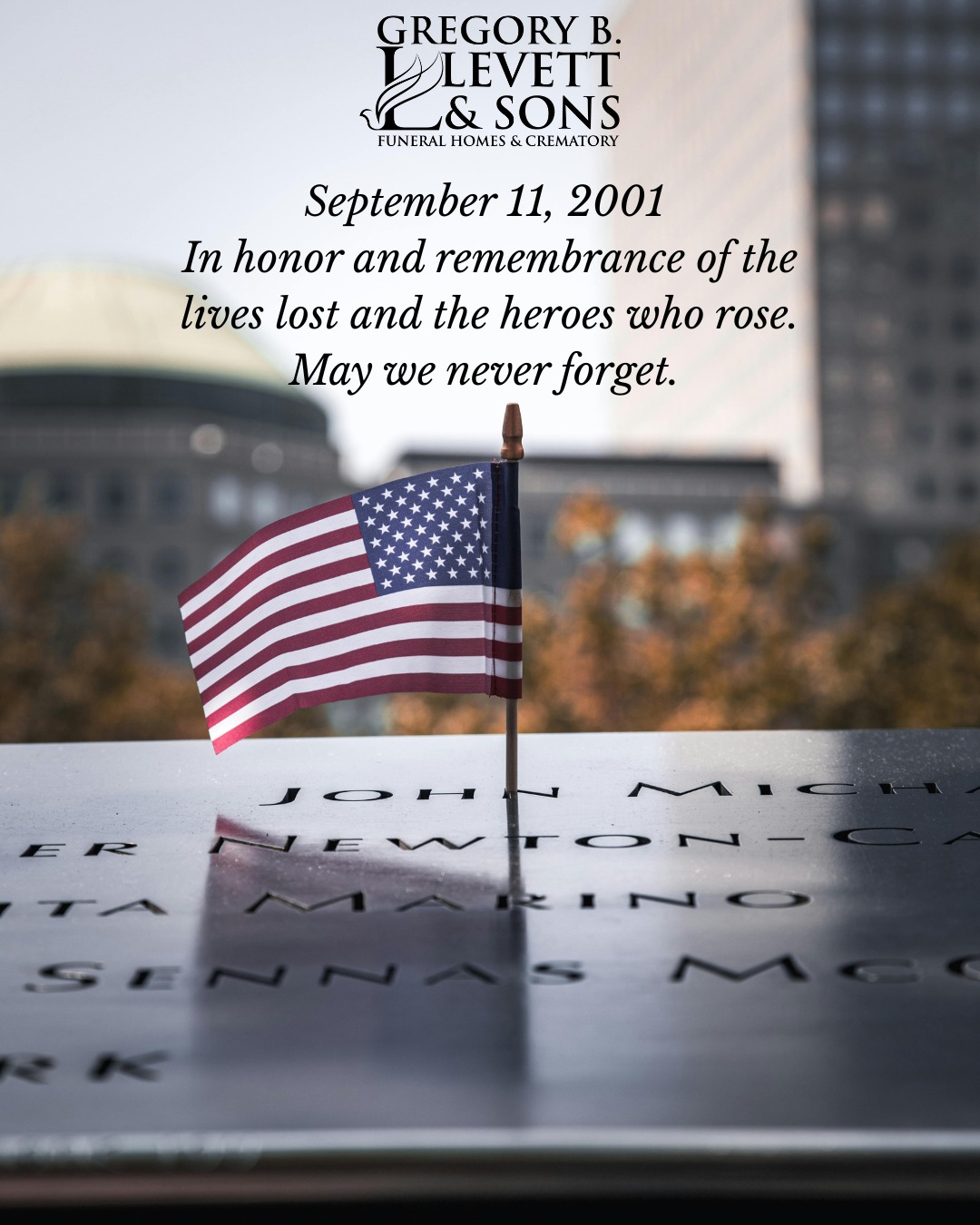 Gregory - Today, we pause to remember the lives lost on September 11 ...