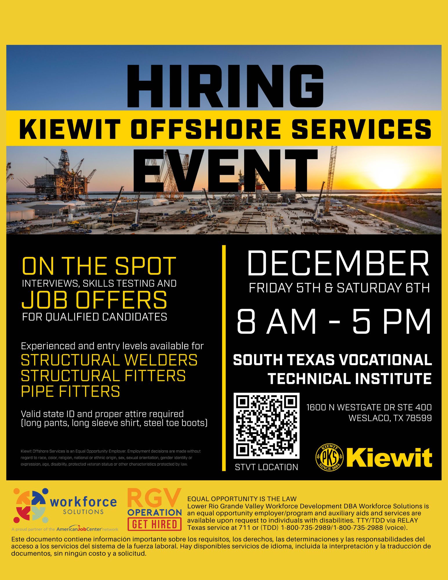 RGV - 🚨Join Kiewit Job Fair! 🚨 Event Details: 📅 Dates: • Friday ...