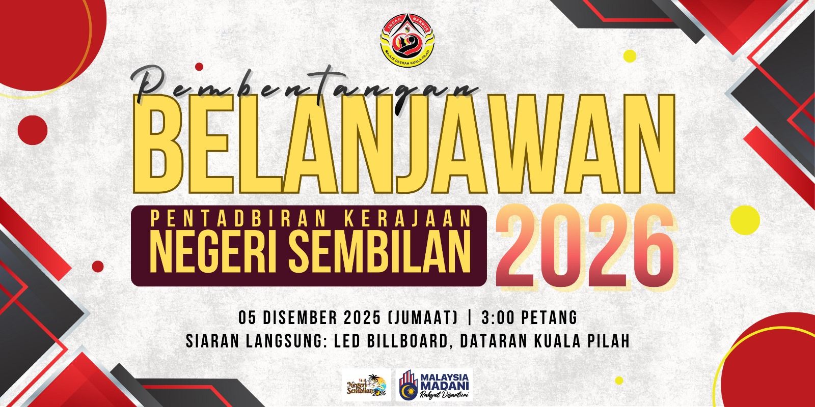 Majlis - [BELANJAWAN @ MDKP] Ayuh saksikan Pembentangan Belanjawan ...