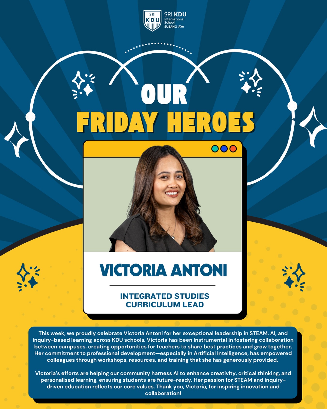 Sri - This week, we recognise a member of staff whose leadership in ...