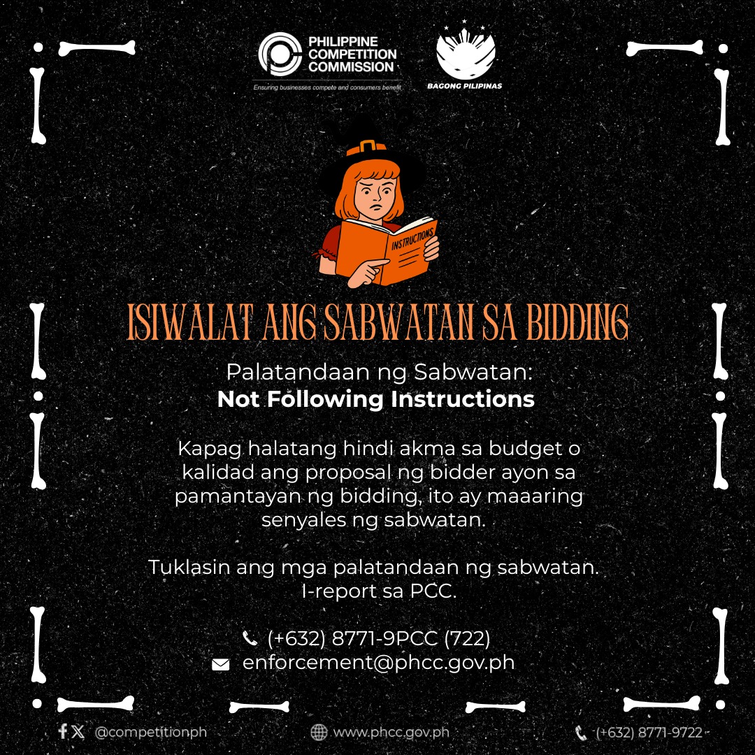 🚩 BID-RIGGING RED FLAG... - Philippine Competition Commission | Facebook