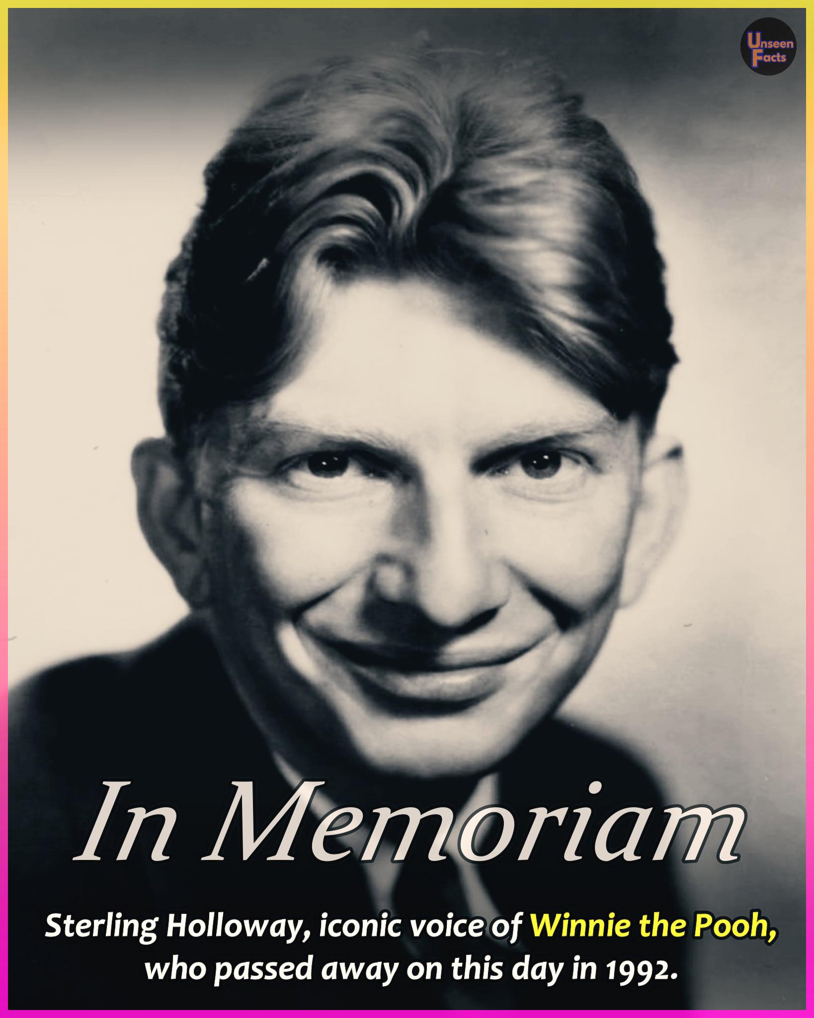 Unseen - Remembering Sterling Holloway, iconic voice of Winnie the Pooh ...