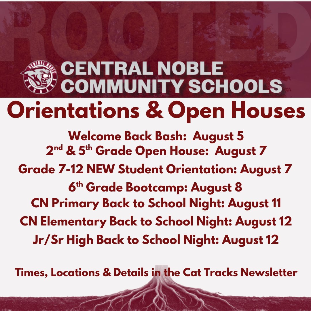Central - Save the Dates for all orientations and open houses to be ...